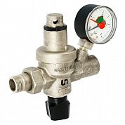 Клапан подпиточный 1/2" UNI-FITT  с манометром никель